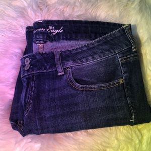 american eagle low rise mini flared jeans size 14